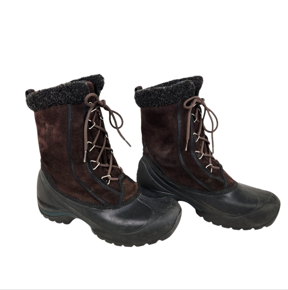 Sorel Cumberland Brown Leather Faux Fur Insulated Winter Boots Women's Size 9